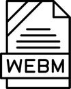 WebM Outline Vector Icon Royalty Free Stock Photo