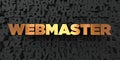 Webmaster - Gold text on black background - 3D rendered royalty free stock picture