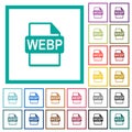 WEBP file format flat color icons with quadrant frames Royalty Free Stock Photo