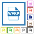 WEBP file format flat framed icons Royalty Free Stock Photo