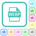 WEBP file format vivid colored flat icons Royalty Free Stock Photo