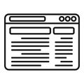 Webpage browser icon outline vector. Computer window