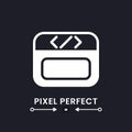 Webpage coding white solid desktop icon