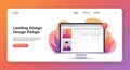 Webpage design concept featuring a desktop monitor displaying user profiles