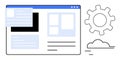 Webpage Design with Gear and Cloud Representing Development and Efficiency Royalty Free Stock Photo