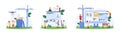 Webpage development, content management set, tiny people create website interface