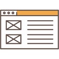 Webpage icon business page layout flat vector