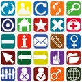 Webpage icons collection color interfaces.