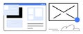 Website Interface and Email Delivery Concept with Simplified Design Elements Royalty Free Stock Photo