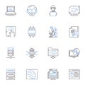 Webpage line icons collection. Interactivity, Navigation, Design, Responsiveness, Content, Speed, Accessibility vector