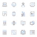 Webpage line icons collection. Interactivity, Navigation, Design, Responsiveness, Content, Speed, Accessibility vector