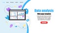 Webpage template. Data analysis design concept. Graph, diagram, statistics Royalty Free Stock Photo
