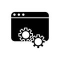 Webpage template with gears silhouette style icon
