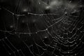 Real creepy spider webs on banner halloween