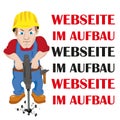 Webseite im Aufbau Worker Royalty Free Stock Photo