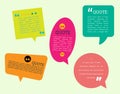 WebSet of colorful quote frames. Speech bubbles with quotation marks.