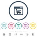 Webshop application flat color icons in round outlines Royalty Free Stock Photo