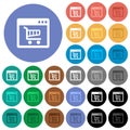 Webshop application round flat multi colored icons Royalty Free Stock Photo