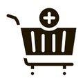 webshop cart basket icon Vector Glyph Illustration Royalty Free Stock Photo