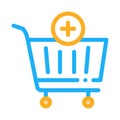 Webshop cart basket icon vector outline illustration