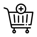 Webshop cart basket icon vector outline illustration Royalty Free Stock Photo