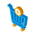 Webshop cart basket isometric icon vector illustration Royalty Free Stock Photo