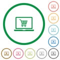 Webshop flat icons with outlines Royalty Free Stock Photo