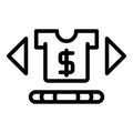 Webshop icon, outline style Royalty Free Stock Photo