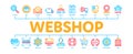 Webshop Internet Store Minimal Infographic Banner Vector Royalty Free Stock Photo