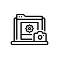 Black line icon for Webshots, picture and screen Royalty Free Stock Photo