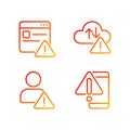 Website access denied pixel perfect gradient linear vector icons set Royalty Free Stock Photo