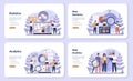 Website analysis concept web banner or landing page set. Web page