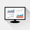 Website analytics and SEO data analysis concept. Modern graphic icon on monitor screen Royalty Free Stock Photo