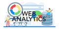 Website analytics typographic header. Web page improvement for business