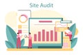 Website audit concept. Web page analysis of website's visibility in search Royalty Free Stock Photo