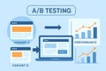 Website A B testing process visualization â AI generated Royalty Free Stock Photo
