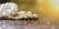 Pearls jewelry banner Royalty Free Stock Photo