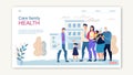 Website Banner Care Family Health Cartoon Page.