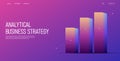 website banner with 3d isometric bar chart with line graph of growth Royalty Free Stock Photo