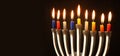 Website banner image of of jewish holiday Hanukkah with menorah (traditional Candelabra) Royalty Free Stock Photo