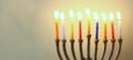 Website banner image of of jewish holiday Hanukkah with menorah (traditional Candelabra) Royalty Free Stock Photo