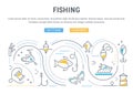 Website Banner and Landing Page Fishing Royalty Free Stock Photo