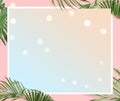 Website banner with pink background, euclidean and palm leaves border Royalty Free Stock Photo