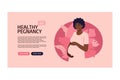 Website banner pregnancy and motherhood. Help for expectant mothers In process pregnancy. Vector illustration in flat cartoon