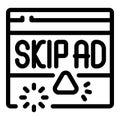 Website banner showing skip ad button with loading icon Royalty Free Stock Photo
