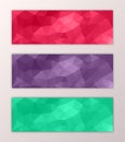 Website banner template set abstract triangle polygon colorful background design