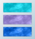 Website banner template set triangle polygon background design