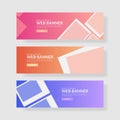 Website banner ui ux. Colorful cover geometric background. Fluid dynamic shapes with trendy gradients