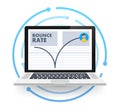 Website Bounce rate, exit rate, internet marketing. Vector stock illustration. Royalty Free Stock Photo