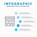 Website, Browser, Business, Corporate, Page, Web, Webpage Line icon with 5 steps presentation infographics Background Royalty Free Stock Photo